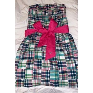 Vineyard Vines Strapless Dress with Bow Belt